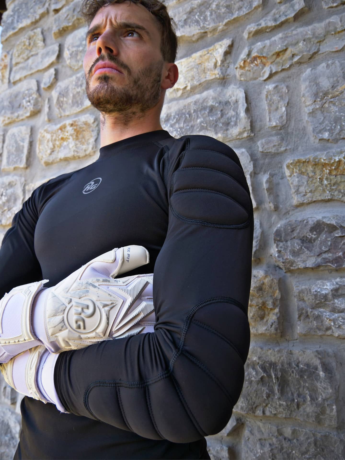 Compression T-shirt Padded Foam Black